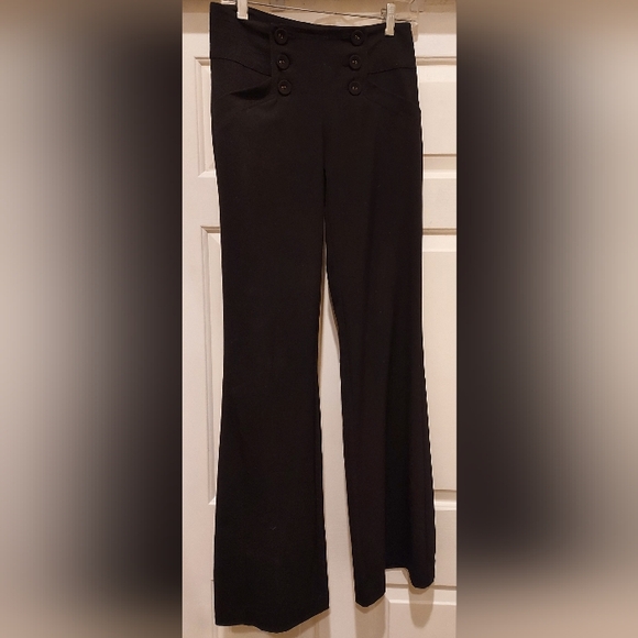 NWT- CACHE- Size 2 Black Flare Leg Dress Slacks - Picture 1 of 8